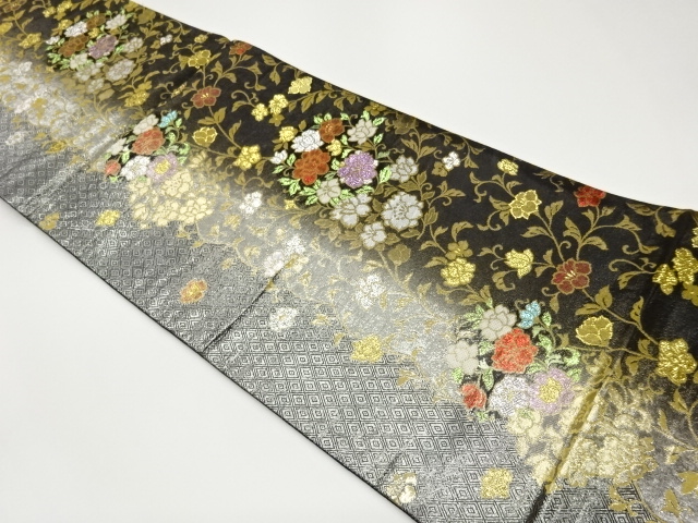 JAPANESE FUKURO OBI / WOVEN FLOWER ARABESQUE